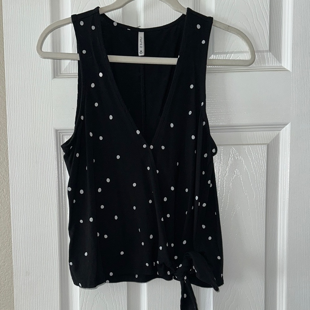 Z Supply Black Polka Dot Top.